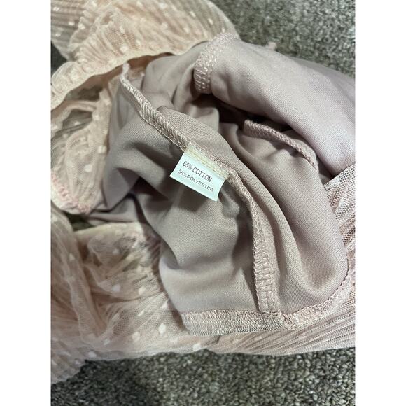 Baby Pink Off The Shoulder Flair Sleeve Crop Top S Chic Fairy Coquette Soft Girl - Picture 5 of 5